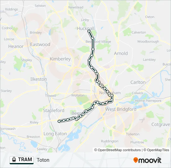 TRAM Light Rail Line Map