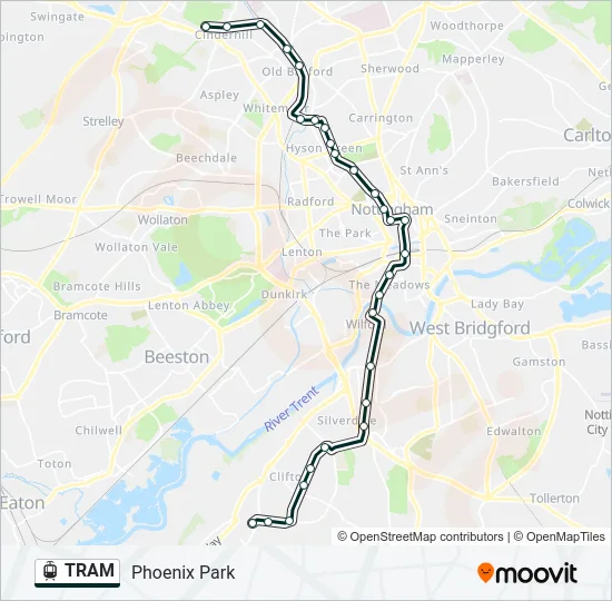 TRAM Light Rail Line Map