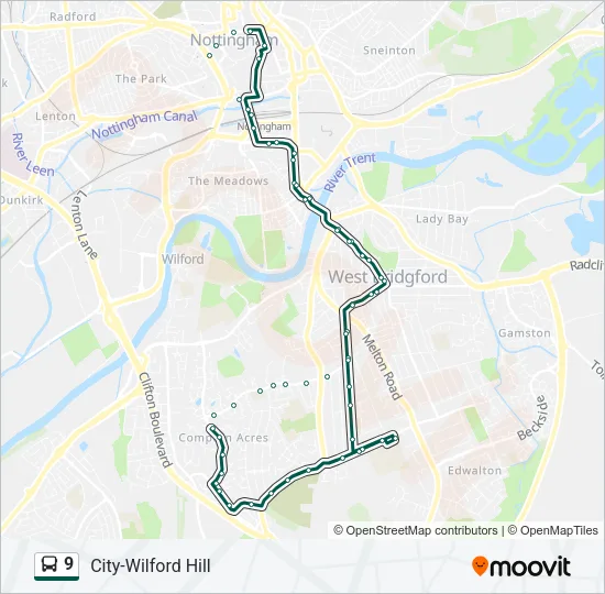 9 Bus Line Map