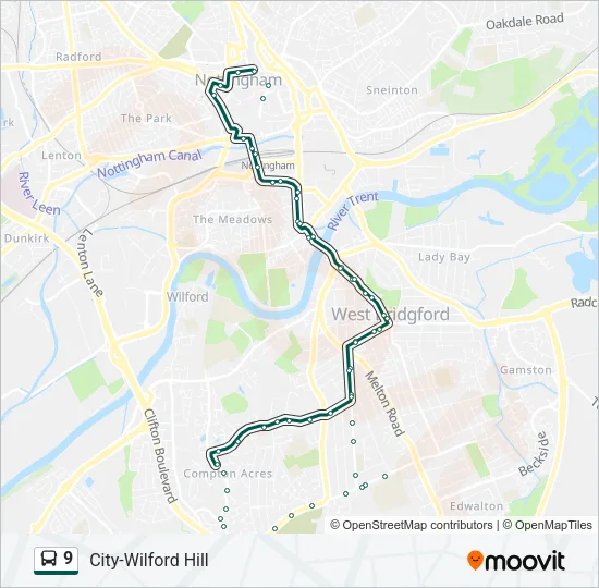 9 Bus Line Map