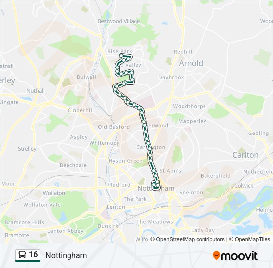 16 Bus Line Map