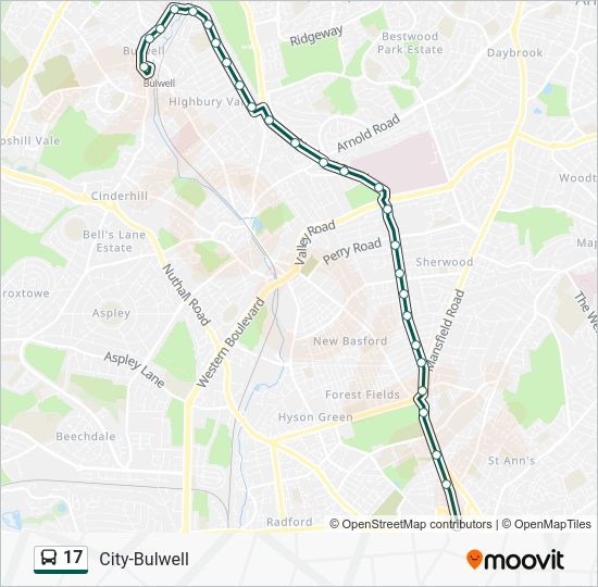 17 Route Schedules Stops Maps Bulwell