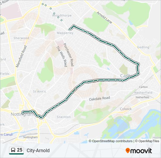 25 Bus Line Map