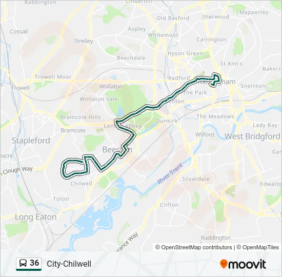 36 Bus Line Map