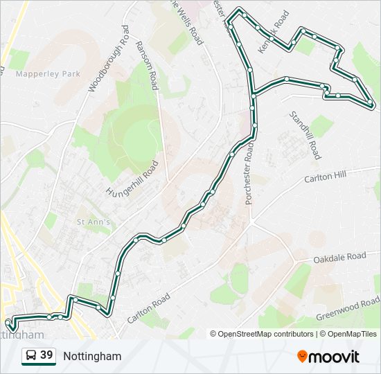 39 bus Line Map