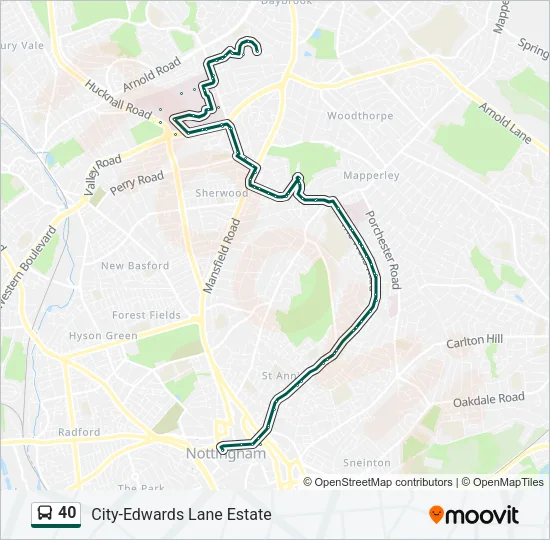 40 Bus Line Map