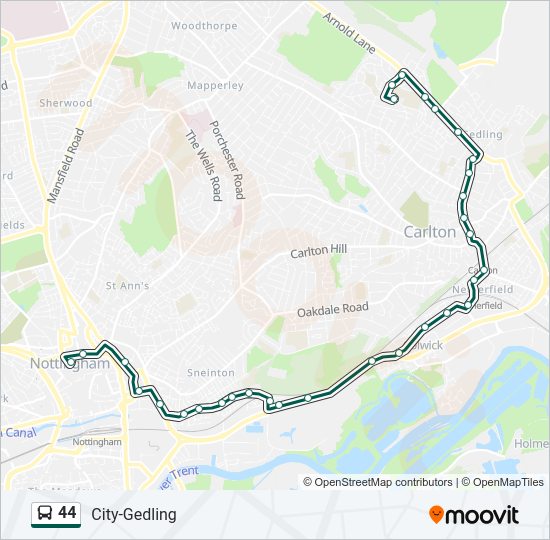 44 Bus Line Map