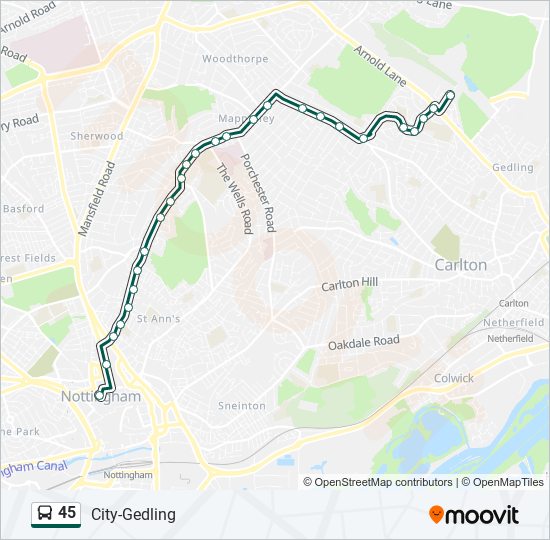 45 Bus Line Map