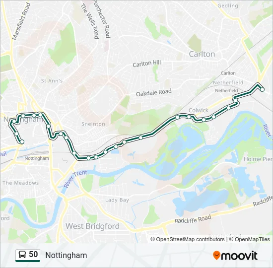 50 Bus Line Map