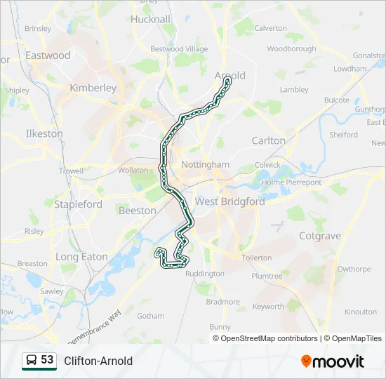 53 Bus Line Map