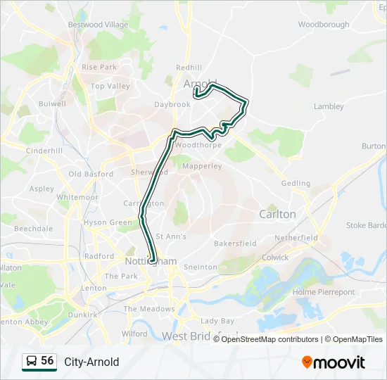 56 Bus Line Map