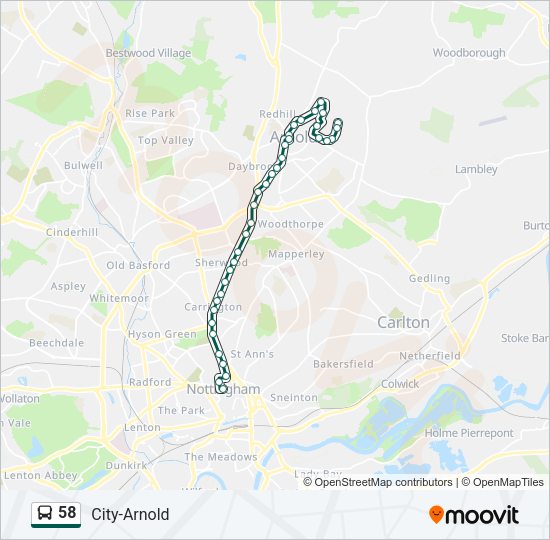 58 Bus Line Map