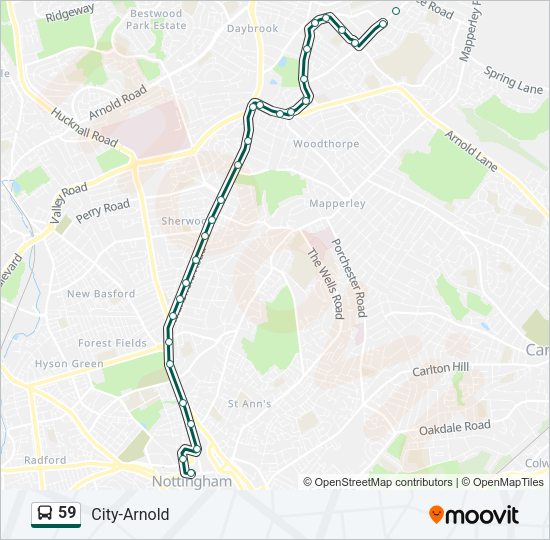 59 Bus Line Map