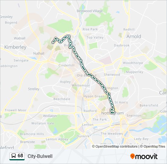 68 bus Line Map