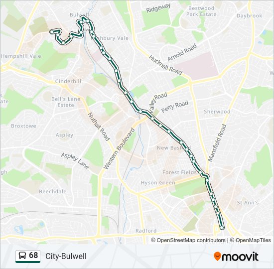 68 Bus Line Map