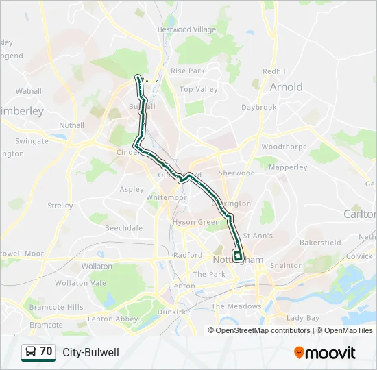 70 Bus Line Map