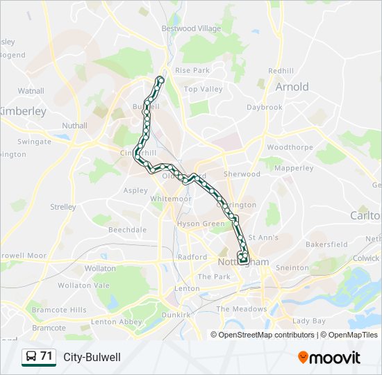 71 Bus Line Map