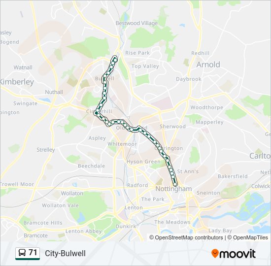 71 Bus Line Map