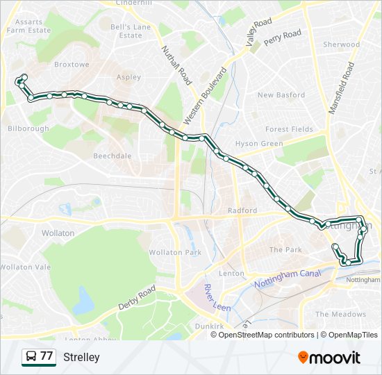 77 bus Line Map