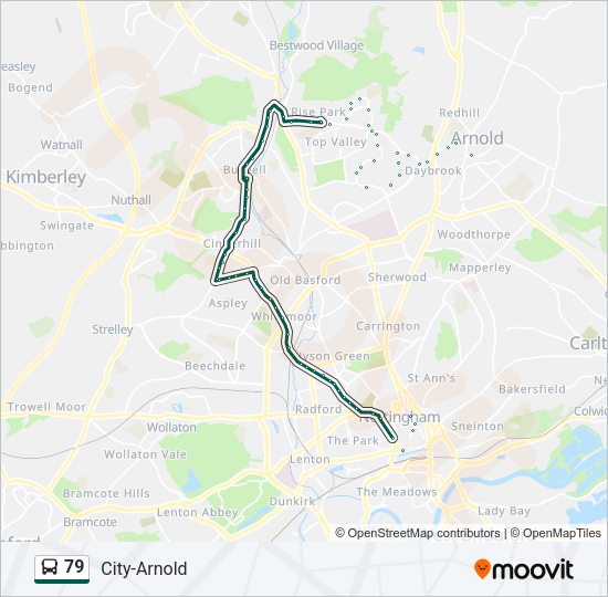 79 Route: Schedules, Stops & Maps - Nottingham (Updated)