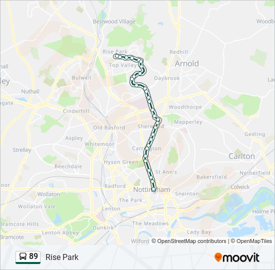 89 Route: Schedules, Stops & Maps - Rise Park (Updated)