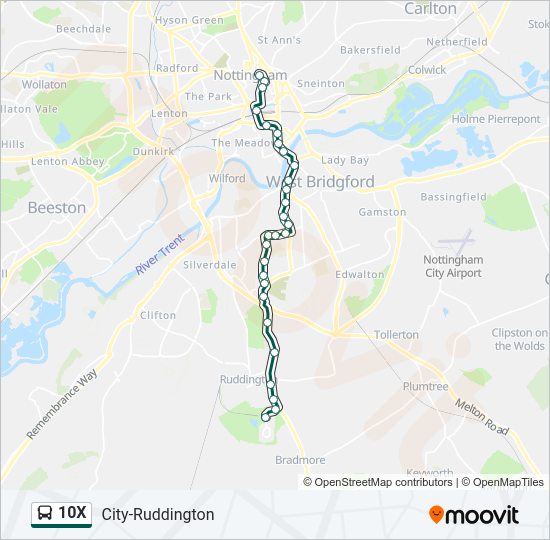 10X Bus Line Map