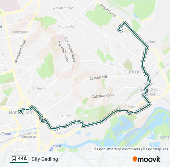 44A Bus Line Map