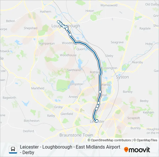 SKYLINK DERBY Bus Line Map