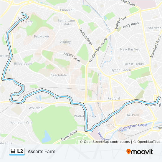 L2 Route Schedules Stops Maps Assarts Farm