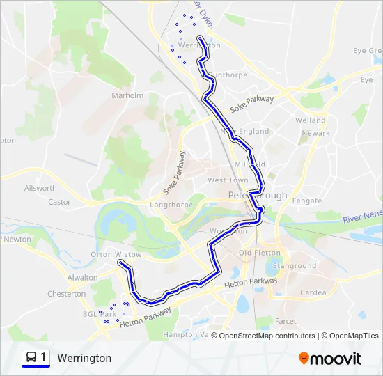 1 Bus Line Map