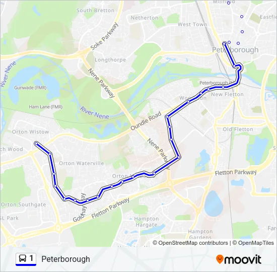 1 Bus Line Map