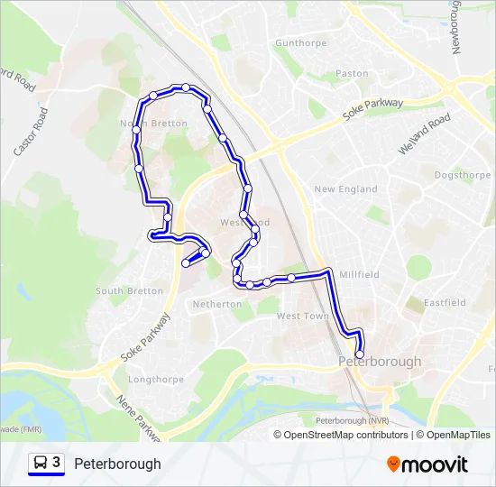 3 Bus Line Map
