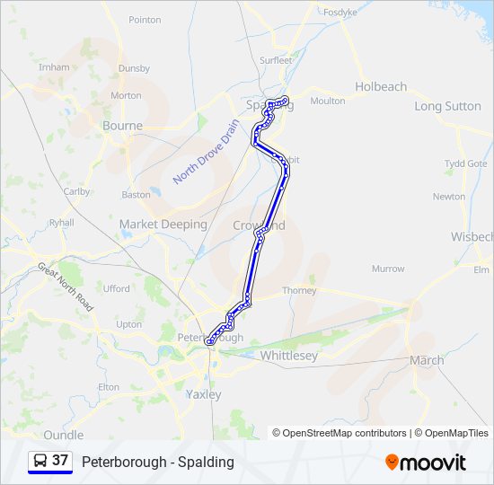 37 bus Line Map