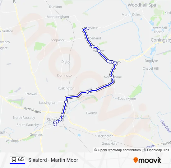 65 Route: Schedules, Stops & Maps - Martin Moor (Updated)