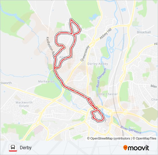 ALLESTREE Bus Line Map