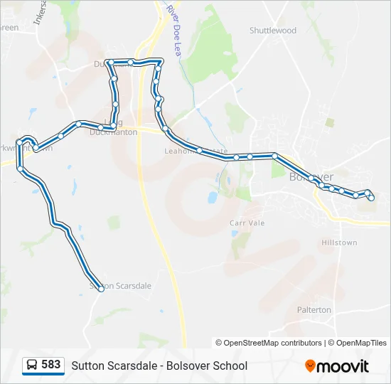 583 Route: Schedules, Stops & Maps - Bolsover (Updated)