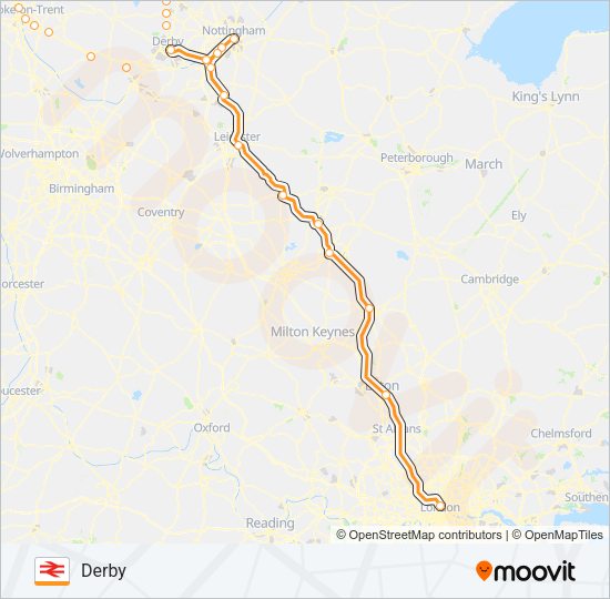 EAST MIDLANDS RAILWAY Train Line Map