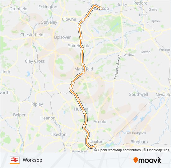 EAST MIDLANDS RAILWAY Train Line Map