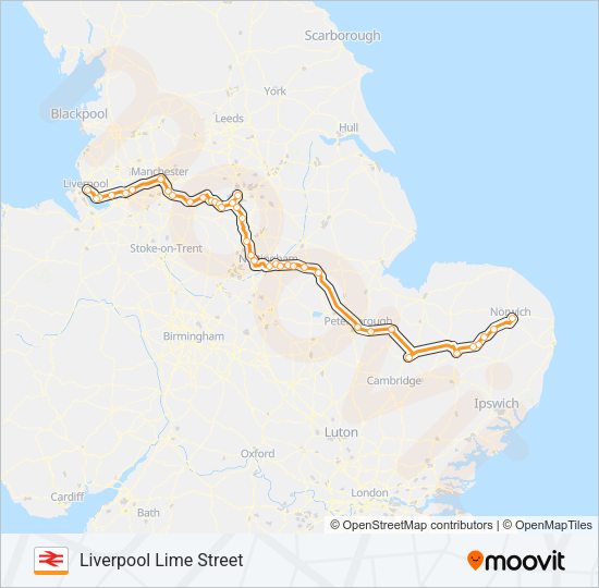 EAST MIDLANDS RAILWAY Train Line Map