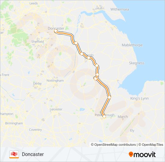 EAST MIDLANDS RAILWAY Train Line Map