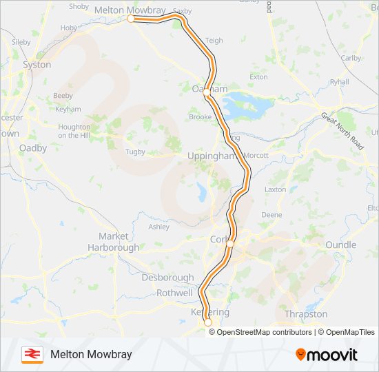 EAST MIDLANDS RAILWAY Train Line Map