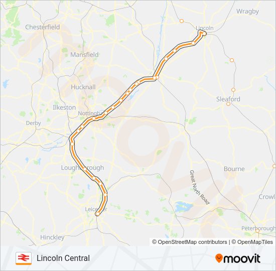 EAST MIDLANDS RAILWAY Train Line Map