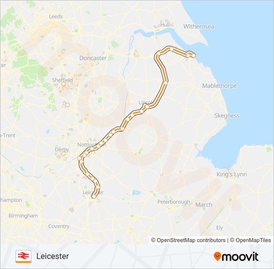 EAST MIDLANDS RAILWAY train Line Map