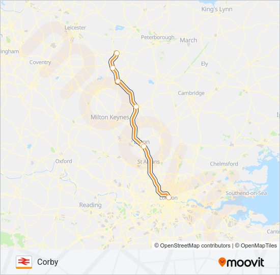 EAST MIDLANDS RAILWAY Train Line Map