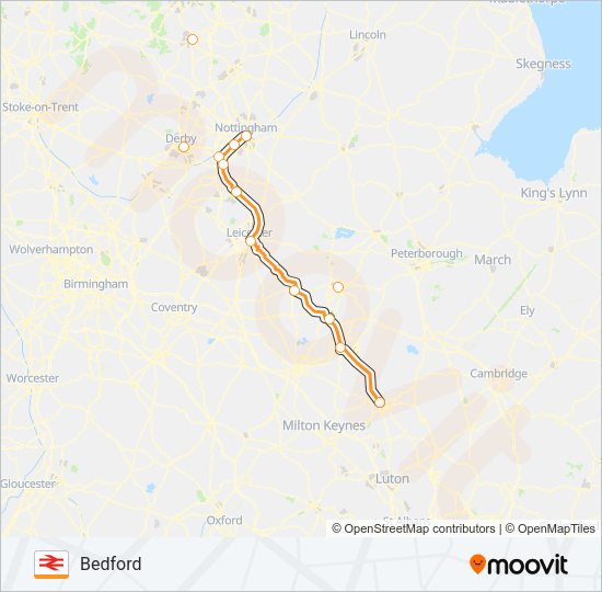 EAST MIDLANDS RAILWAY Train Line Map
