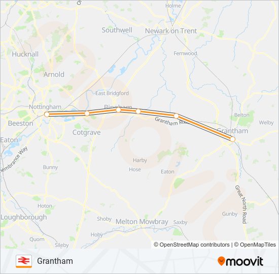 East Midlands Railway Route: Schedules, Stops & Maps - Grantham (Updated)