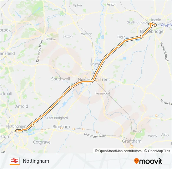 EAST MIDLANDS RAILWAY Train Line Map