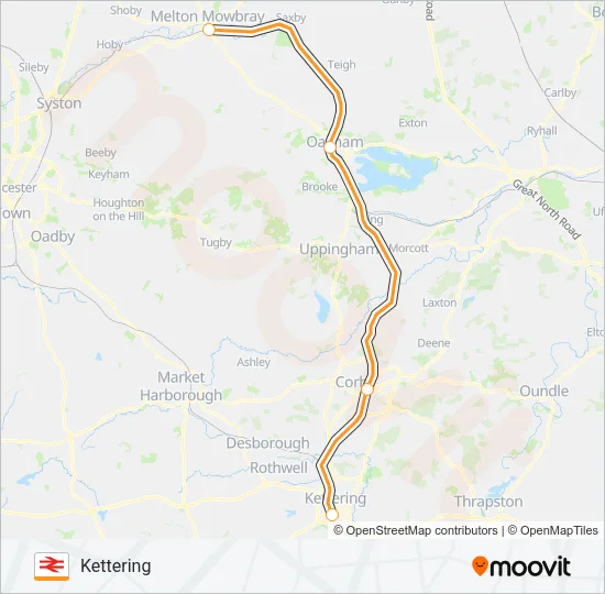 EAST MIDLANDS RAILWAY Train Line Map