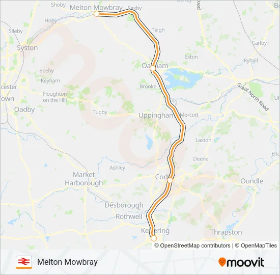 EAST MIDLANDS RAILWAY Train Line Map