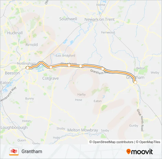 EAST MIDLANDS RAILWAY Train Line Map